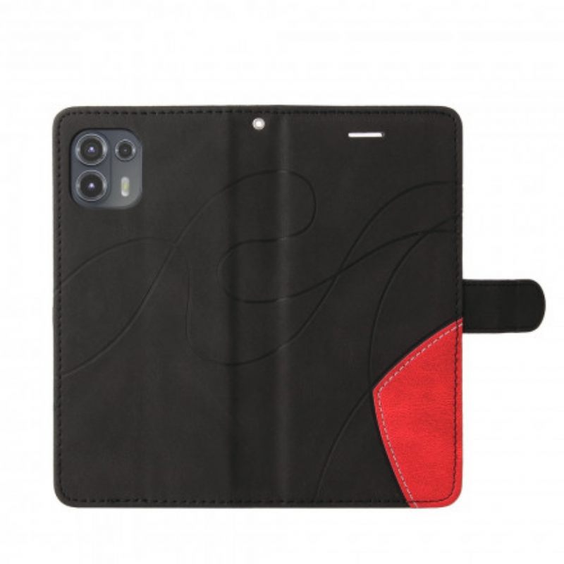 Κάλυμμα Motorola Edge 20 Lite Δίχρωμο Signature Faux Leather