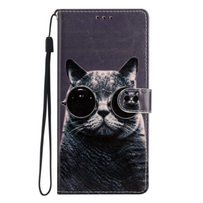 Κάλυμμα Oppo Reno 8 με κορδονι Γυαλιά Cat Strappy