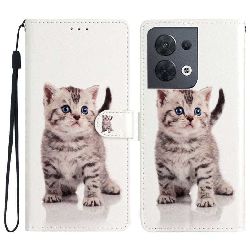 Κάλυμμα Oppo Reno 8 με κορδονι Strappy Kitten