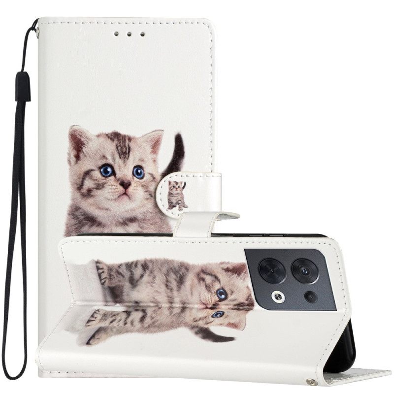 Κάλυμμα Oppo Reno 8 με κορδονι Strappy Kitten