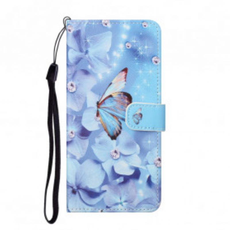 Θήκη Flip Samsung Galaxy A32 με κορδονι Strappy Diamond Butterflies