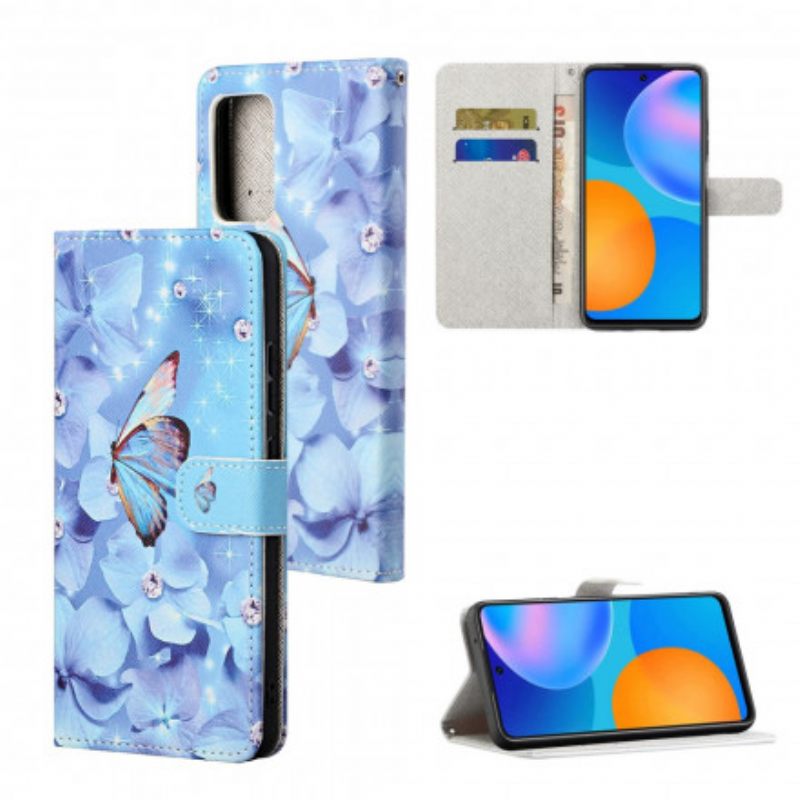 Θήκη Flip Samsung Galaxy A32 με κορδονι Strappy Diamond Butterflies