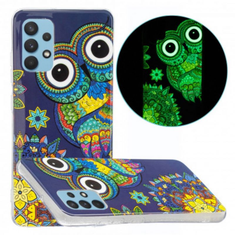 Θήκη Samsung Galaxy A32 Fluorescent Owl Mandala