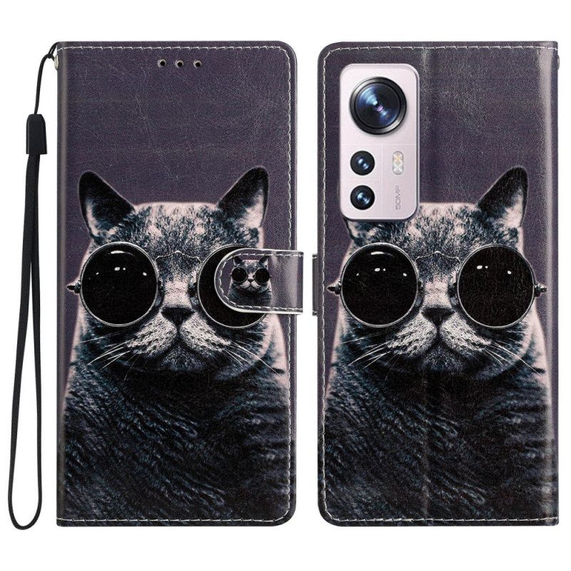 Κάλυμμα Xiaomi 12 Lite με κορδονι Γυαλιά Cat Strappy