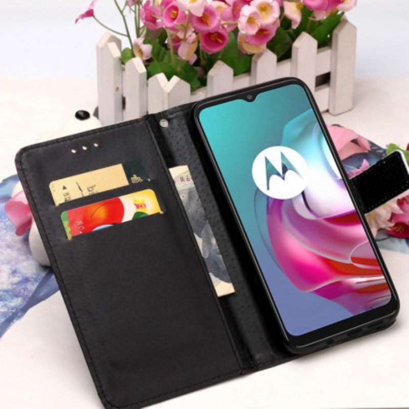 δερματινη θηκη Moto G30 / G10 Χρυσά Τριαντάφυλλα