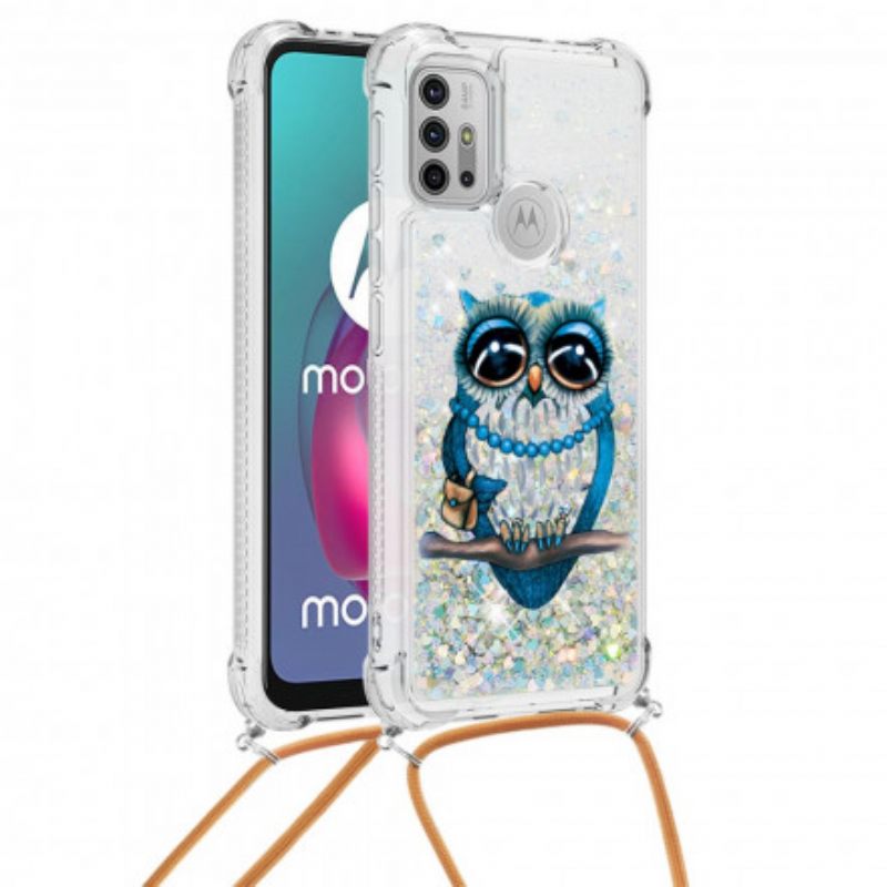 Θήκη Moto G30 / G10 με κορδονι Miss Owl Με Κορδόνι Πούλιες