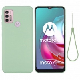 Θήκη Moto G30 / G10 Υγρή Σιλικόνη Με Κορδόνι