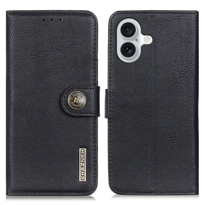 Θηκη Κινητου iPhone 16 Faux Leather Khazneh