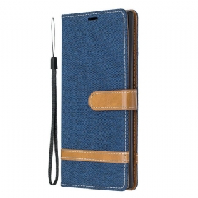 Κάλυμμα Samsung Galaxy Note 10 Plus με κορδονι Λουράκι Με Υφασμάτινο Και Δερμάτινο Εφέ