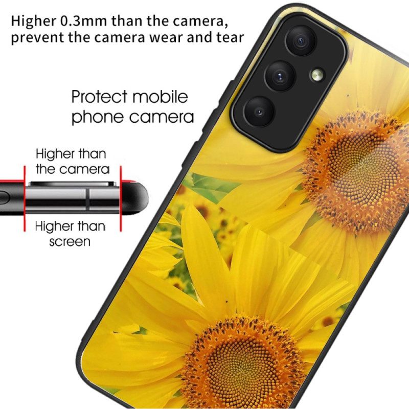 Κάλυμμα Samsung Galaxy A55 5g Θήκες Κινητών Tempered Glass Sunflowers