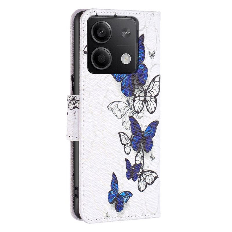 Δερματινη Θηκη Xiaomi Redmi Note 13 5g Flight Of Blue Butterflies