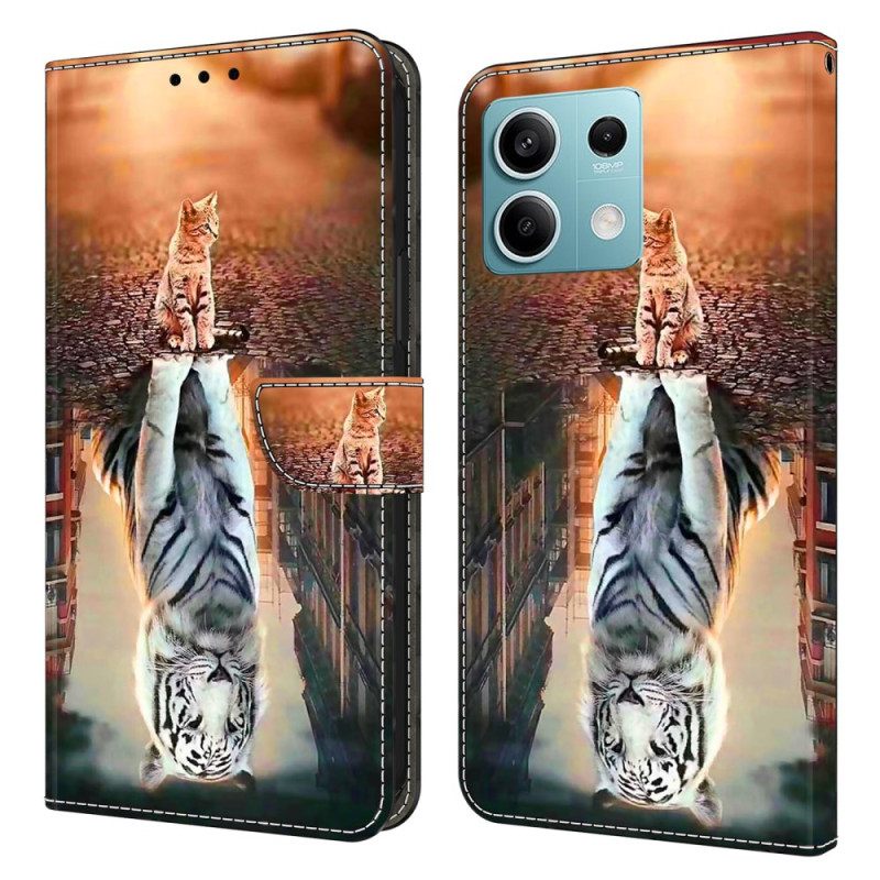 Δερματινη Θηκη Xiaomi Redmi Note 13 5g Με Μοτίβο 3d Kitten Dream