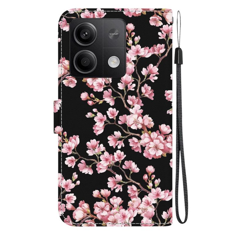 Θηκη Κινητου Xiaomi Redmi Note 13 5g Plum Blossoms Με Λουράκι