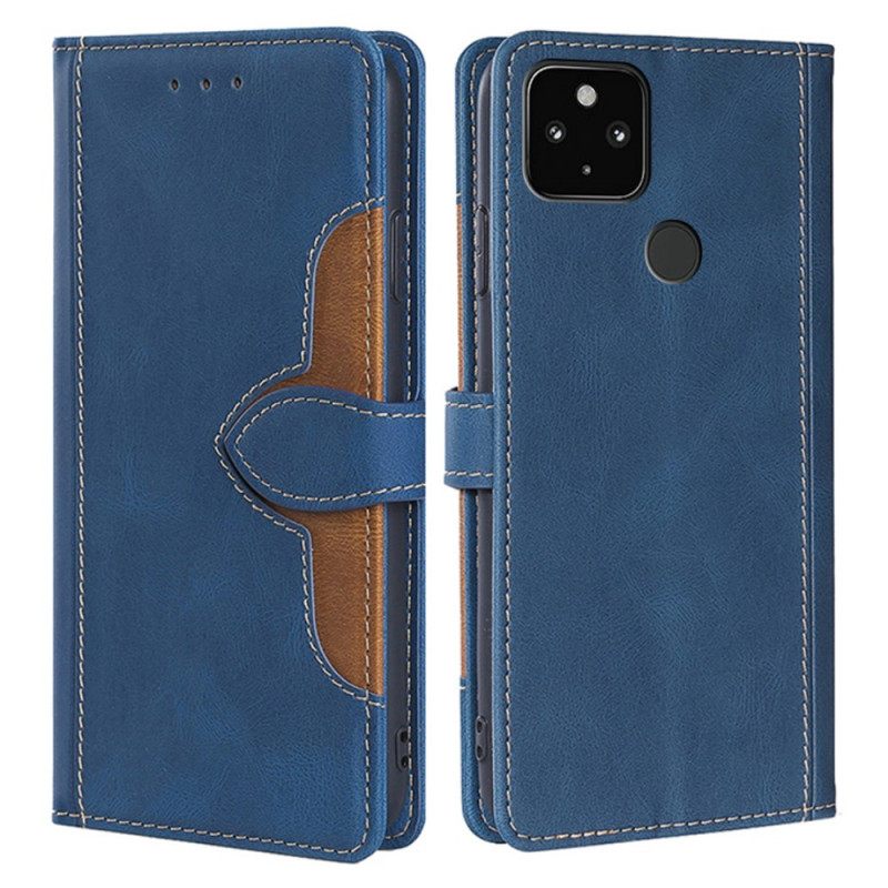 δερματινη θηκη Google Pixel 5 Faux Leather Bicolor Stylish