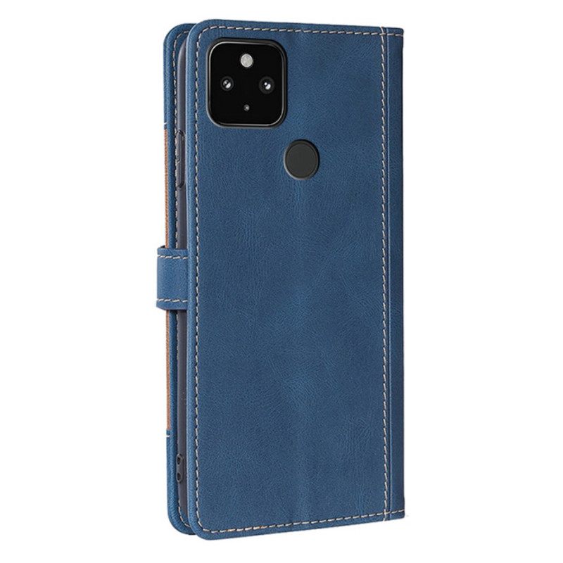 δερματινη θηκη Google Pixel 5 Faux Leather Bicolor Stylish