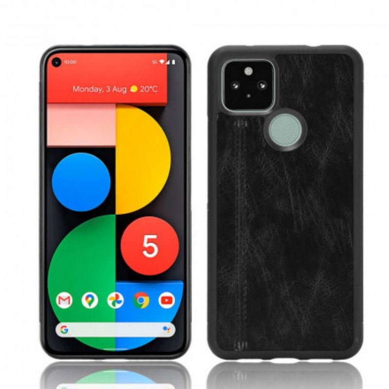 Θήκη Google Pixel 5 Couture Δερμάτινο Εφέ