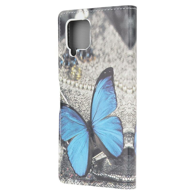 δερματινη θηκη Samsung Galaxy A42 5G Butterfly Prestige Blue