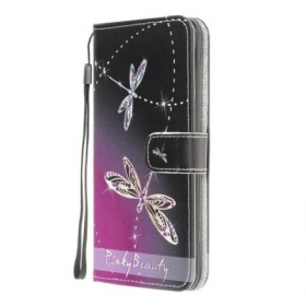 δερματινη θηκη Samsung Galaxy A42 5G με κορδονι Strappy Dragonflies