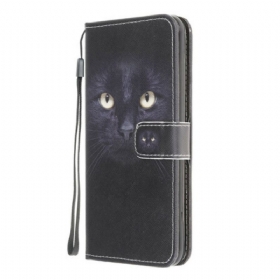 Κάλυμμα Samsung Galaxy A42 5G με κορδονι Strappy Black Cat Eyes