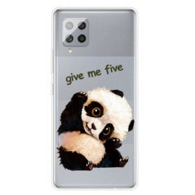 Θήκη Samsung Galaxy A42 5G Χωρίς Ραφή Panda Give Me Five