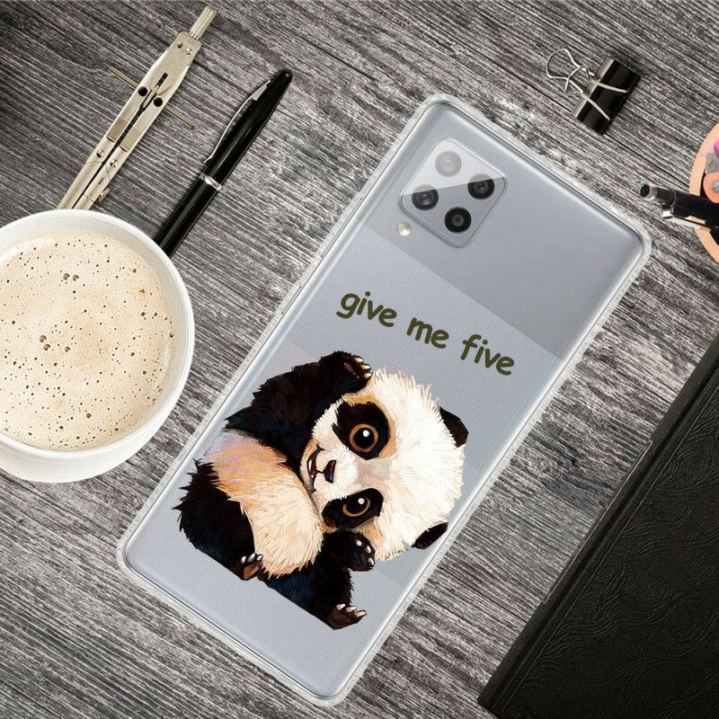 Θήκη Samsung Galaxy A42 5G Χωρίς Ραφή Panda Give Me Five