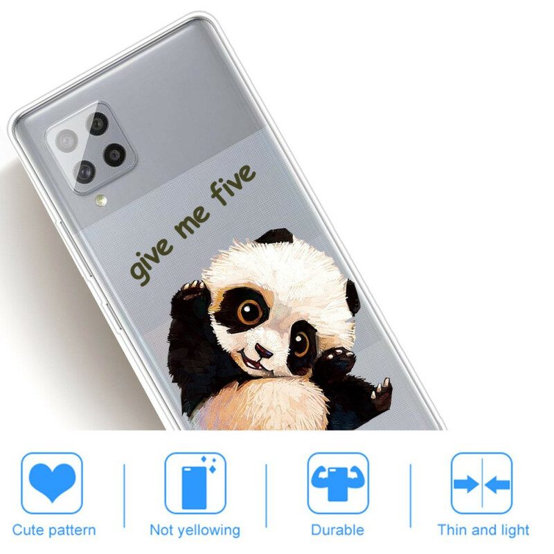 Θήκη Samsung Galaxy A42 5G Χωρίς Ραφή Panda Give Me Five