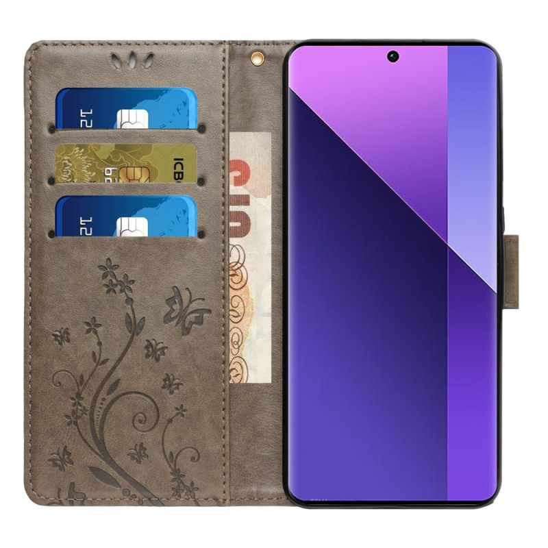 Δερματινη Θηκη Oppo Reno 11 Pro 5g Μοτίβο Πεταλούδας Με Λουράκι