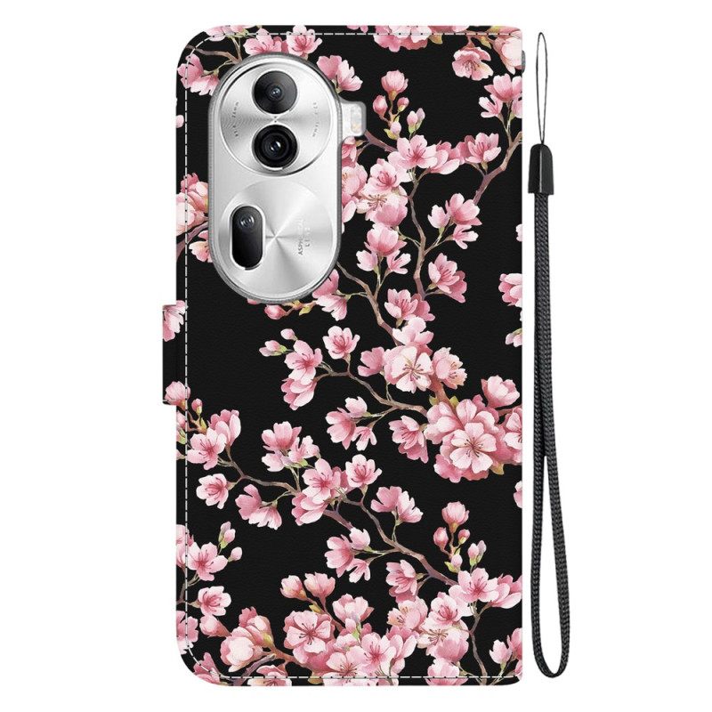 Θηκη Κινητου Oppo Reno 11 Pro 5g Plum Blossoms Με Λουράκι