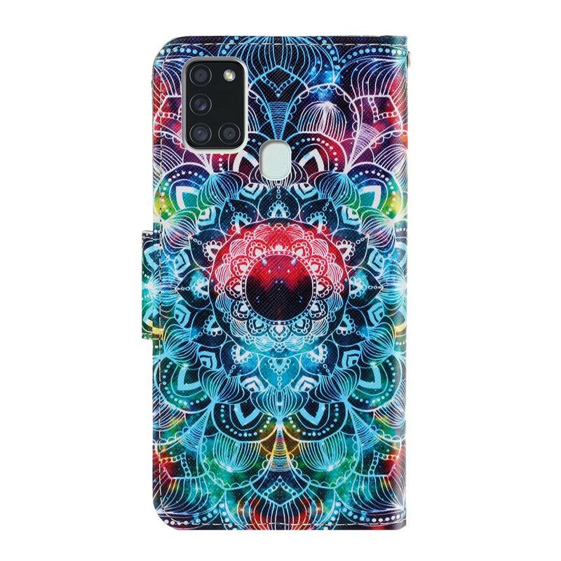 Θήκη Flip Samsung Galaxy A21s με κορδονι Flashy Strappy Mandala