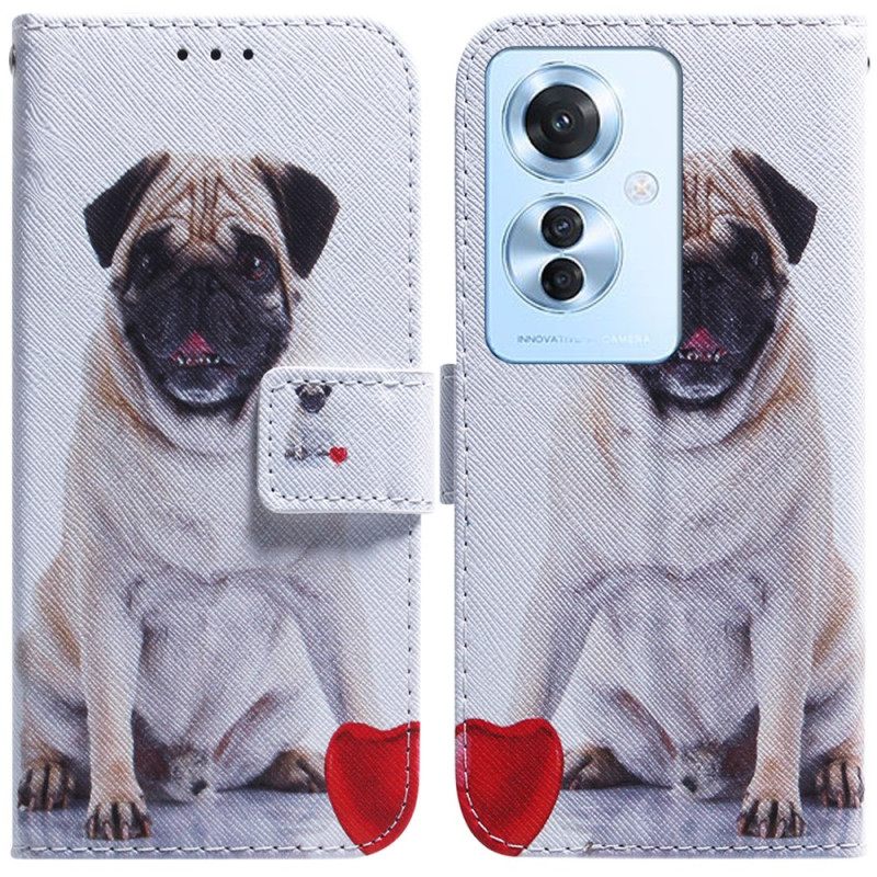 Δερματινη Θηκη Oppo Reno 11f 5g Pug Dog