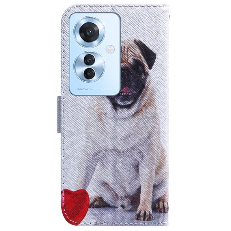 Δερματινη Θηκη Oppo Reno 11f 5g Pug Dog