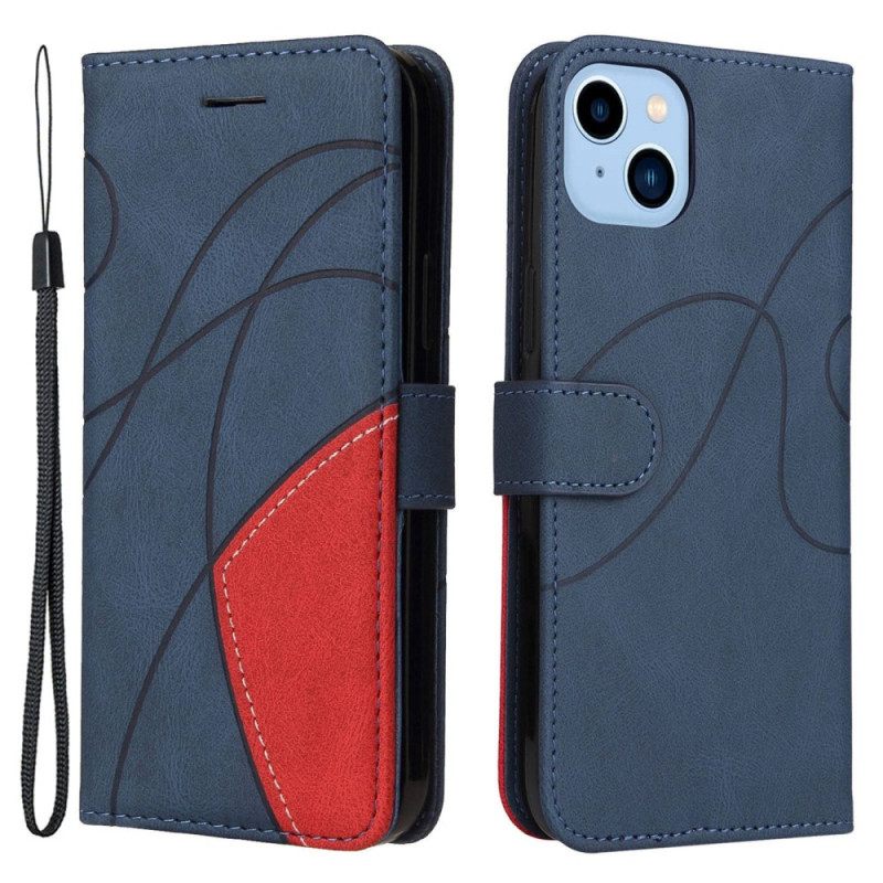 Κάλυμμα iPhone 14 Plus Δίχρωμο Signature Faux Leather