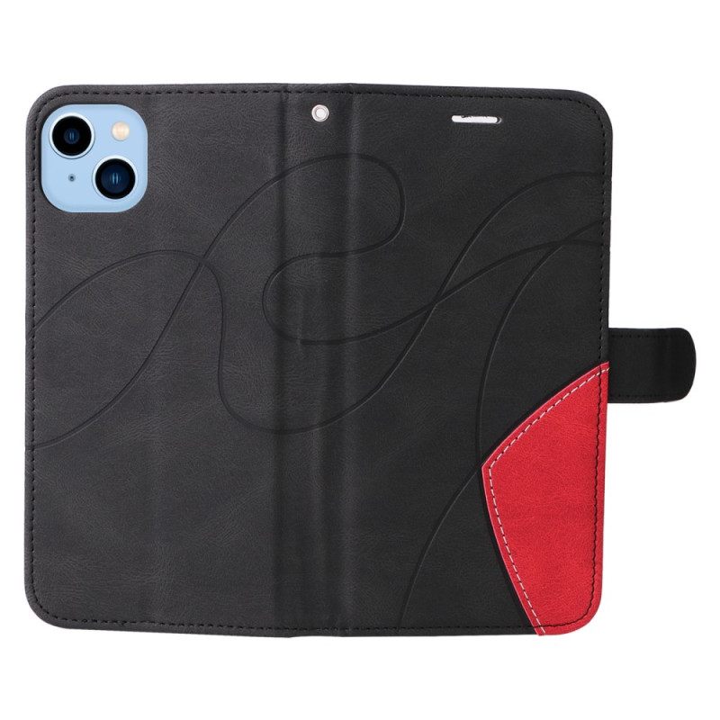 Κάλυμμα iPhone 14 Plus Δίχρωμο Signature Faux Leather