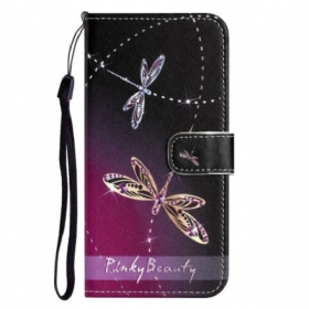Κάλυμμα iPhone 14 Plus με κορδονι Strappy Dragonflies