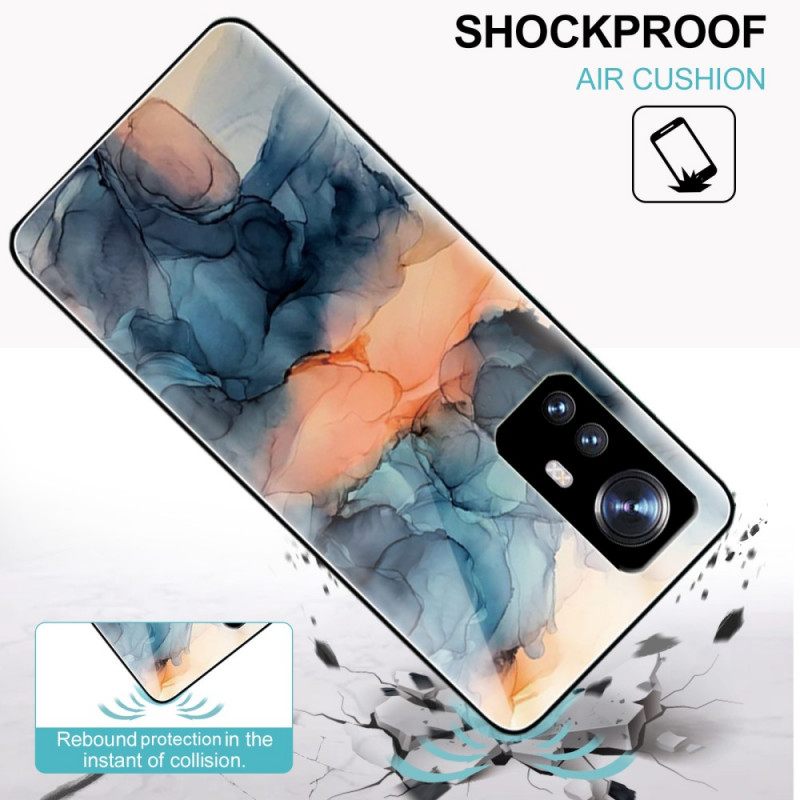 θηκη κινητου Xiaomi 12 / 12X Ακουαρέλα Μάρμαρο Tempered Glass