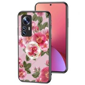 θηκη κινητου Xiaomi 12 / 12X Tempered Glass Με Flower Ring