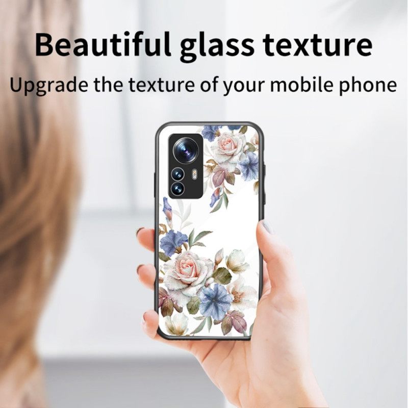 θηκη κινητου Xiaomi 12 / 12X Tempered Glass Με Flower Ring