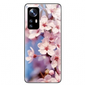 Θήκη Xiaomi 12 / 12X Ρεαλιστικά Λουλούδια Από Σκληρυμένο Γυαλί