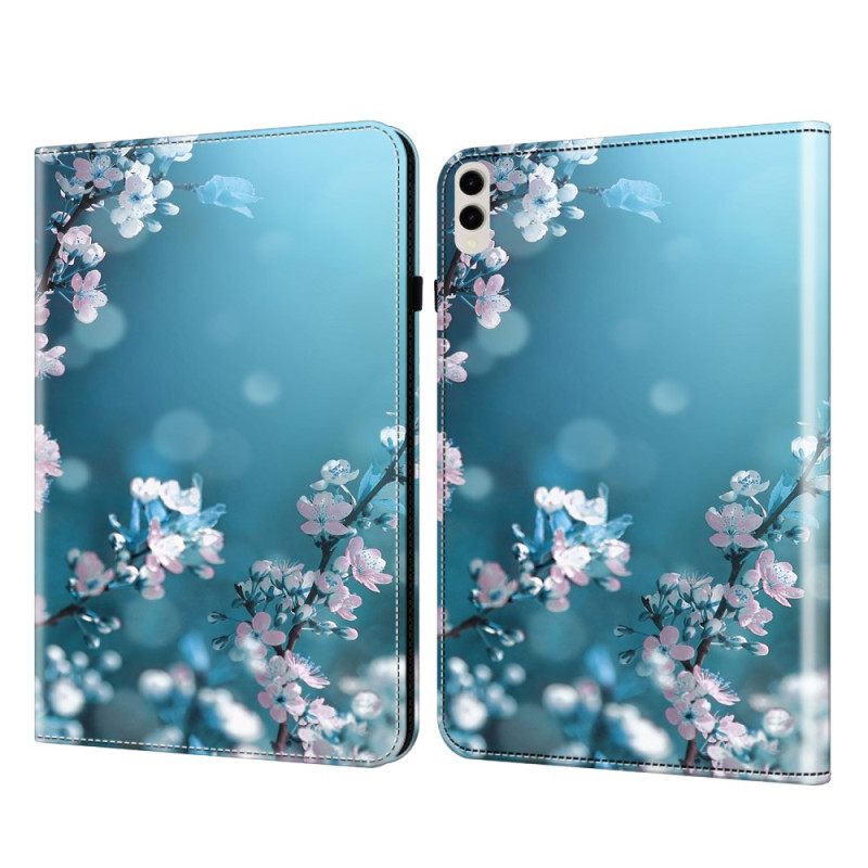 Δερματινη Θηκη Samsung Galaxy Tab S9 Ultra Plum Blossoms Σιλικόνης