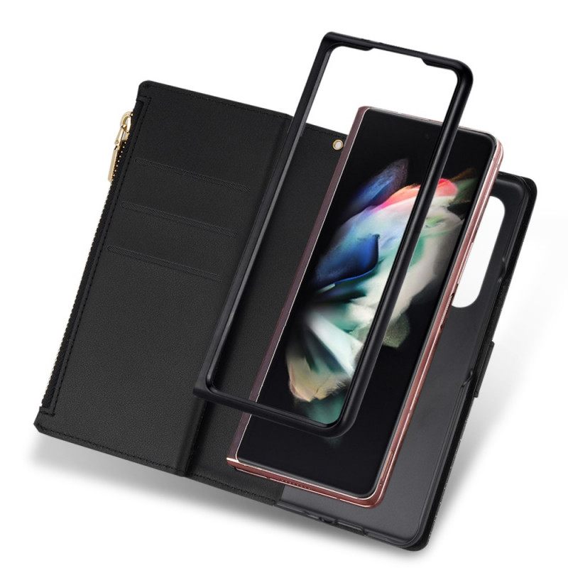 Κάλυμμα Samsung Galaxy Z Fold 3 5G πορτοφολι Πορτοφόλι Με Φερμουάρ Πούλιες