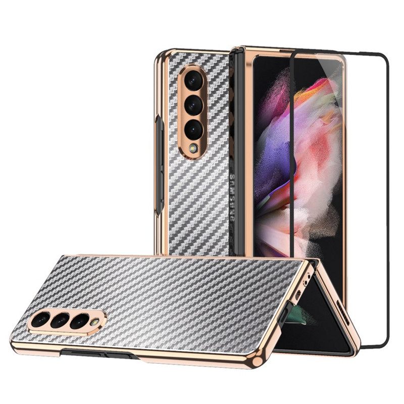 θηκη κινητου Samsung Galaxy Z Fold 3 5G Carbon Fiber Με Προστατευτικό Οθόνης