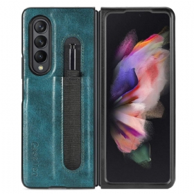 θηκη κινητου Samsung Galaxy Z Fold 3 5G Δερμάτινη Βάση Γραφίδας Style Caseneo