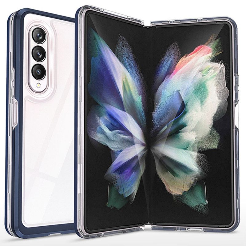 θηκη κινητου Samsung Galaxy Z Fold 3 5G Διαφανείς Υβριδικές Έγχρωμες Άκρες