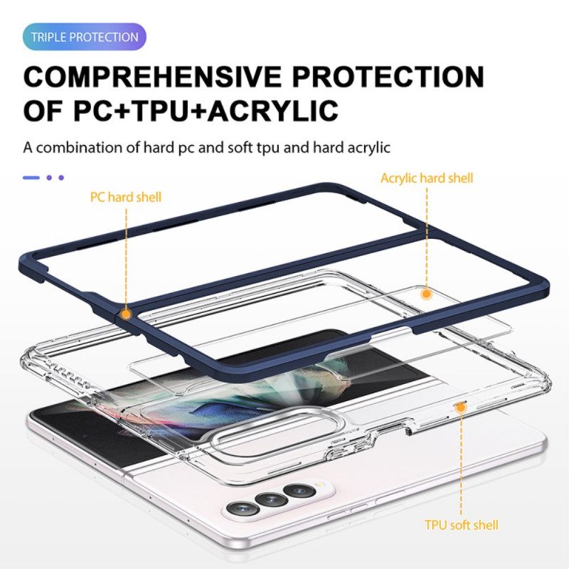 θηκη κινητου Samsung Galaxy Z Fold 3 5G Διαφανείς Υβριδικές Έγχρωμες Άκρες