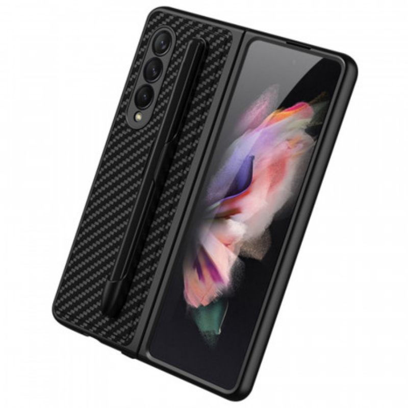 θηκη κινητου Samsung Galaxy Z Fold 3 5G Στήριγμα Γραφίδας Από Ανθρακονήματα Gkk