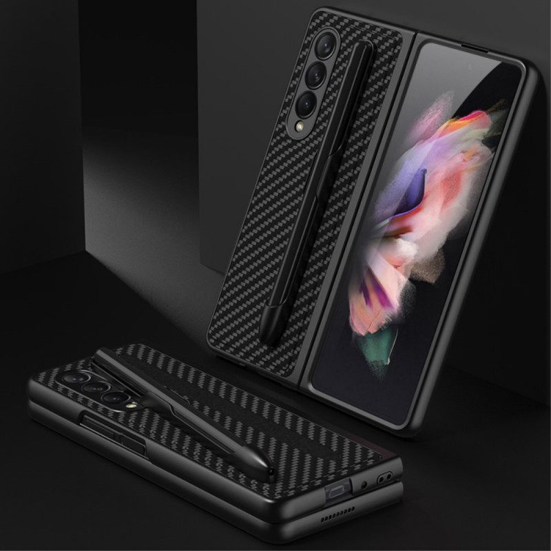 θηκη κινητου Samsung Galaxy Z Fold 3 5G Στήριγμα Γραφίδας Από Ανθρακονήματα Gkk