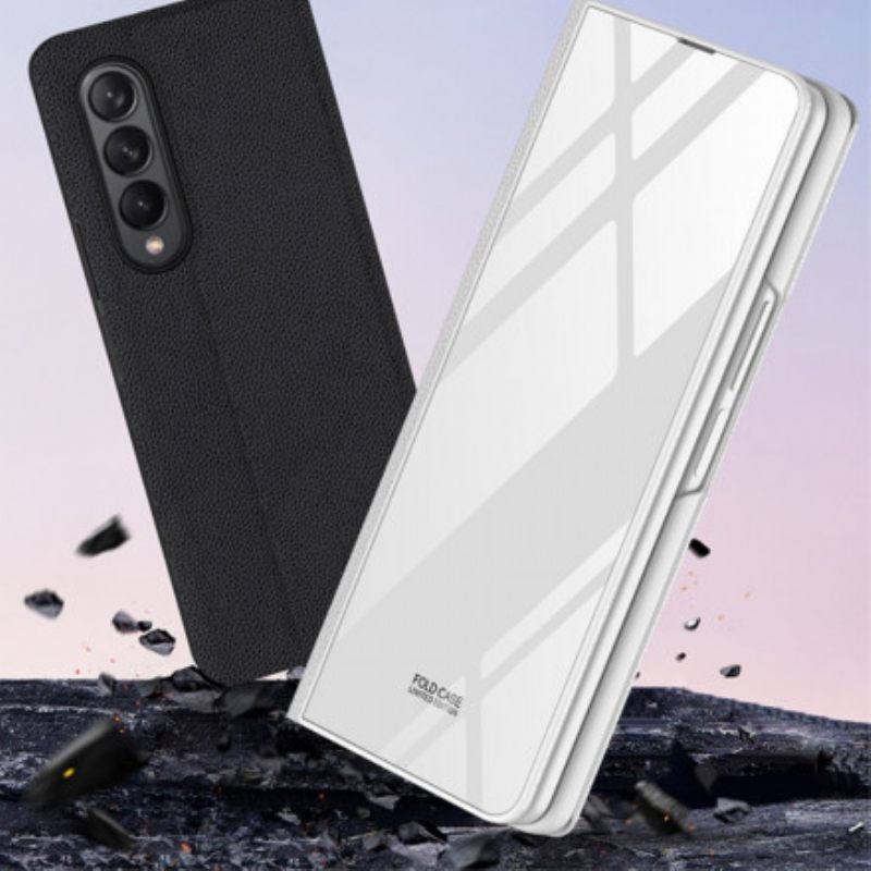 θηκη κινητου Samsung Galaxy Z Fold 3 5G Θήκη Flip Gkk Weaving Tempered Glass