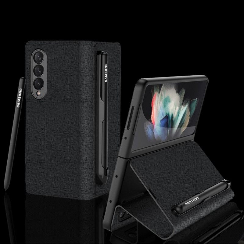 θηκη κινητου Samsung Galaxy Z Fold 3 5G Θήκη Flip Στήριγμα Γραφίδας Από Συνθετικό Δέρμα