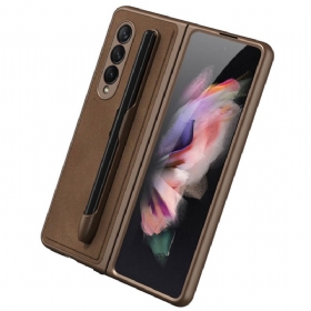 Θήκη Samsung Galaxy Z Fold 3 5G Δερμάτινη Βάση Γραφίδας Gkk