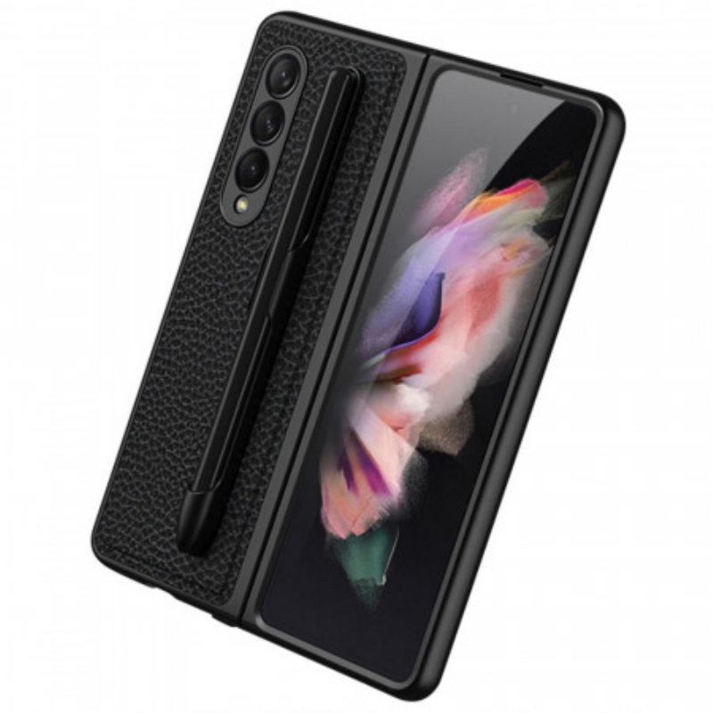 Θήκη Samsung Galaxy Z Fold 3 5G Δερμάτινη Θήκη Γραφίδας Litchi Gkk